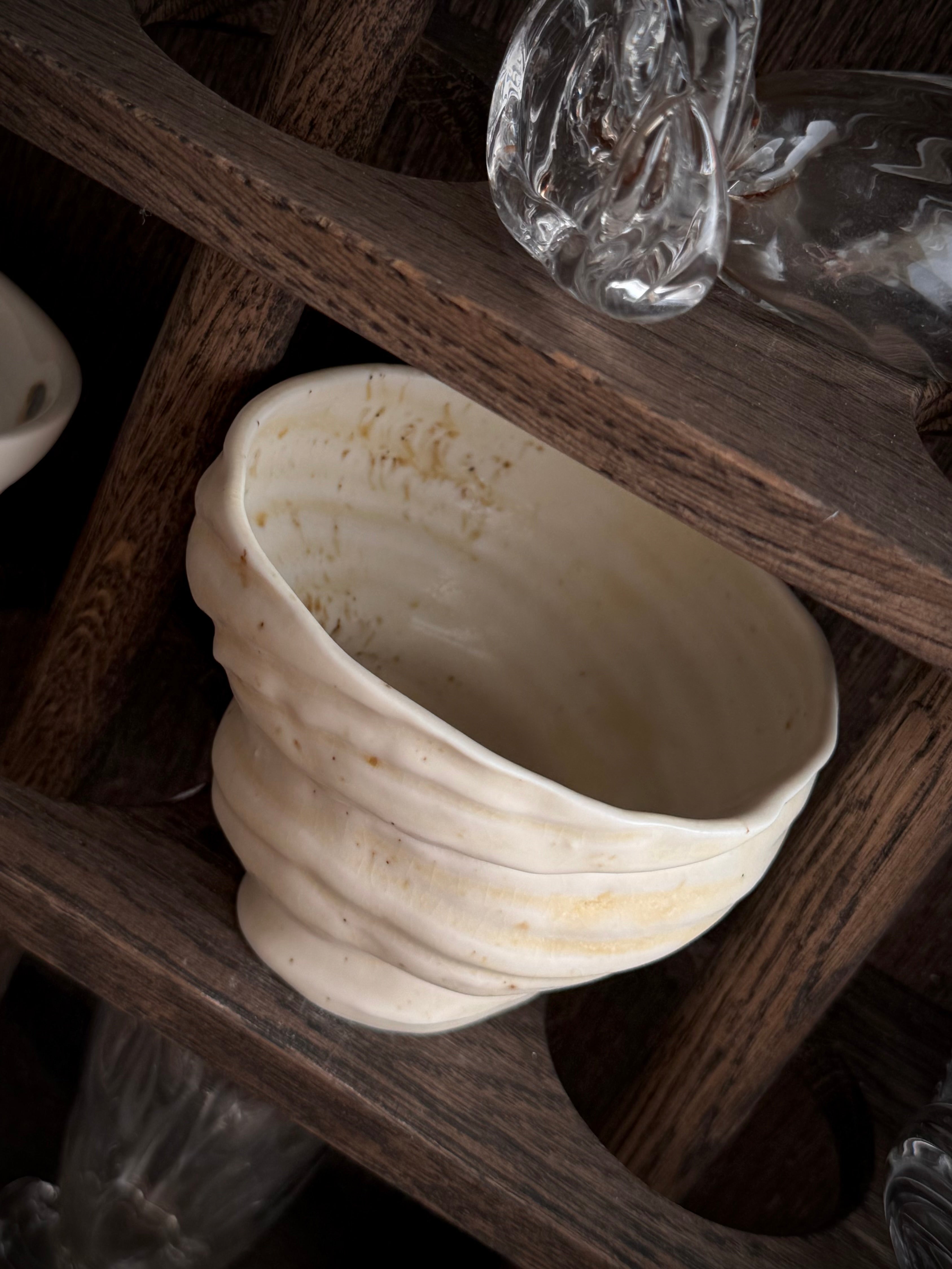 Sneglekop uden hank - skal glasur. Latte kop