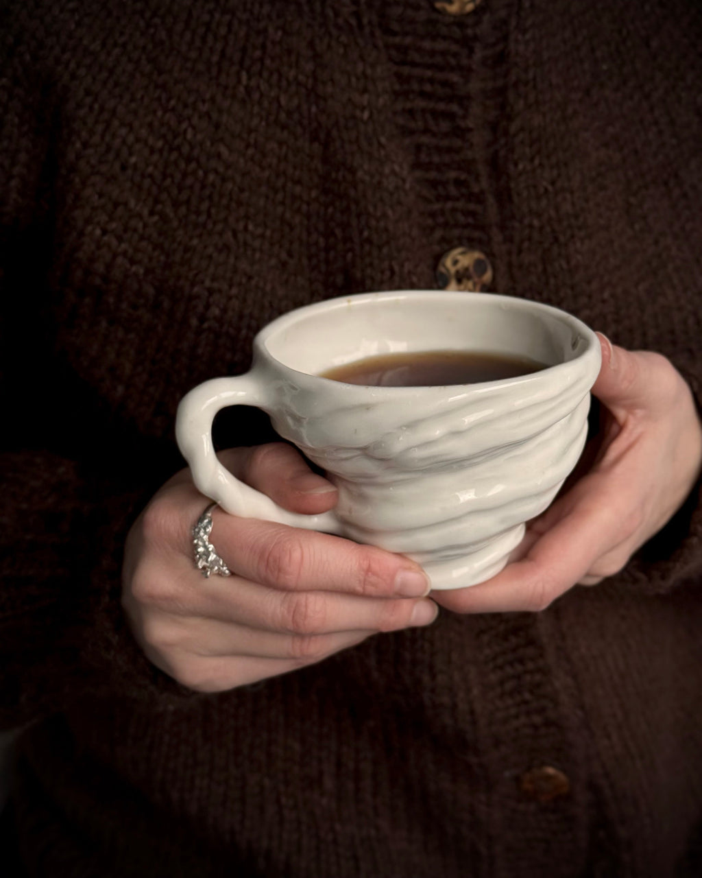 NYHED- Sneglekop med hank blank - Lattekop