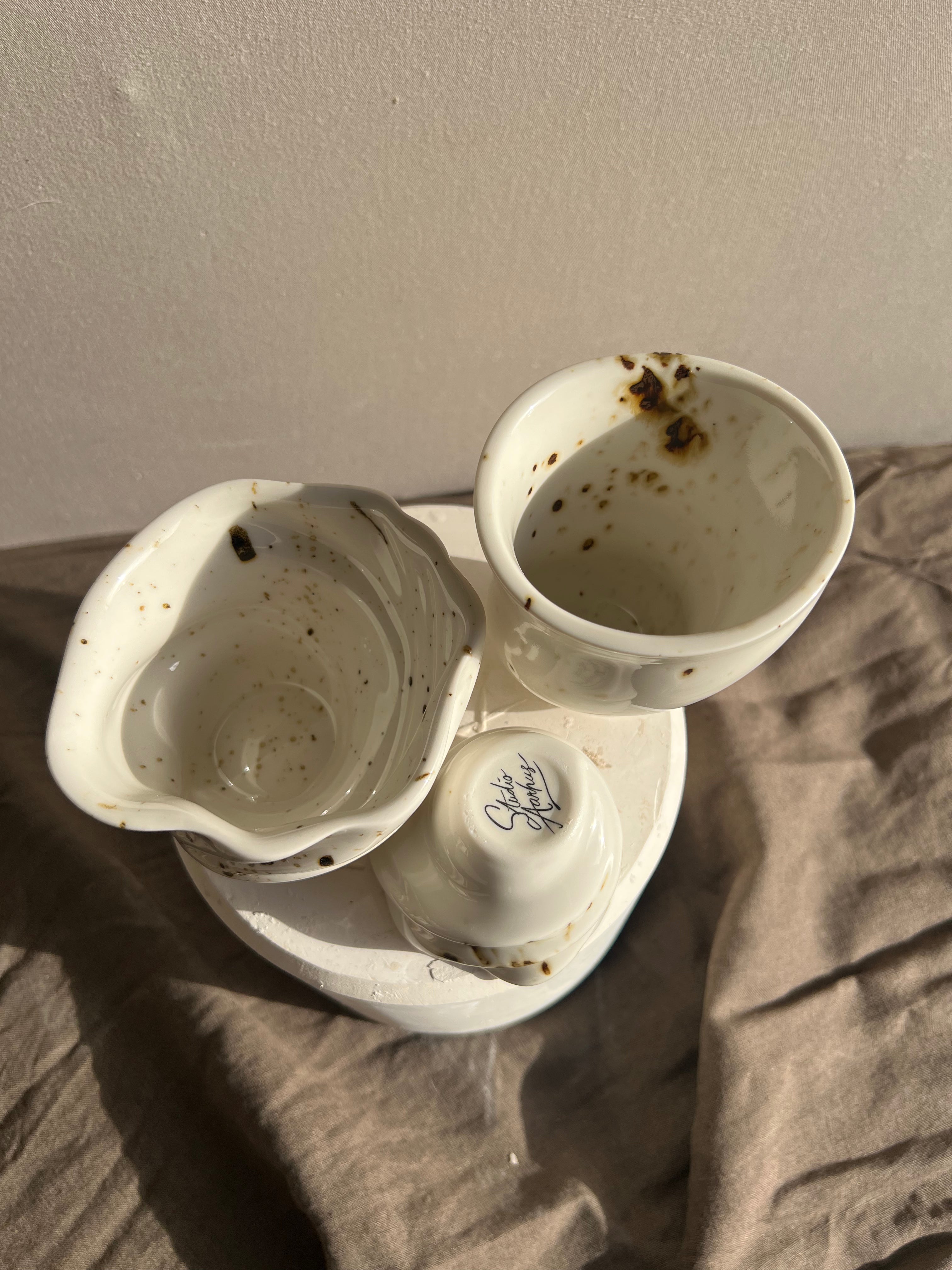 #1 - Pakke med 3 kopper fra Vadehavsserien. 2. sortering.