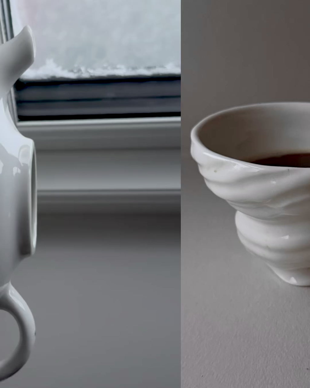 Schneckentasse ohne Henkel – glänzende Glasur. Latte-Tasse